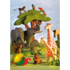 Postkarte (VE10) Elefanten und Giraffen