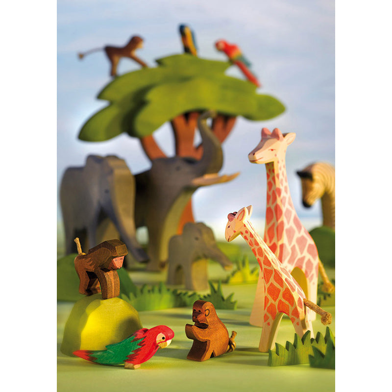 Postkarte (VE10) Elefanten und Giraffen