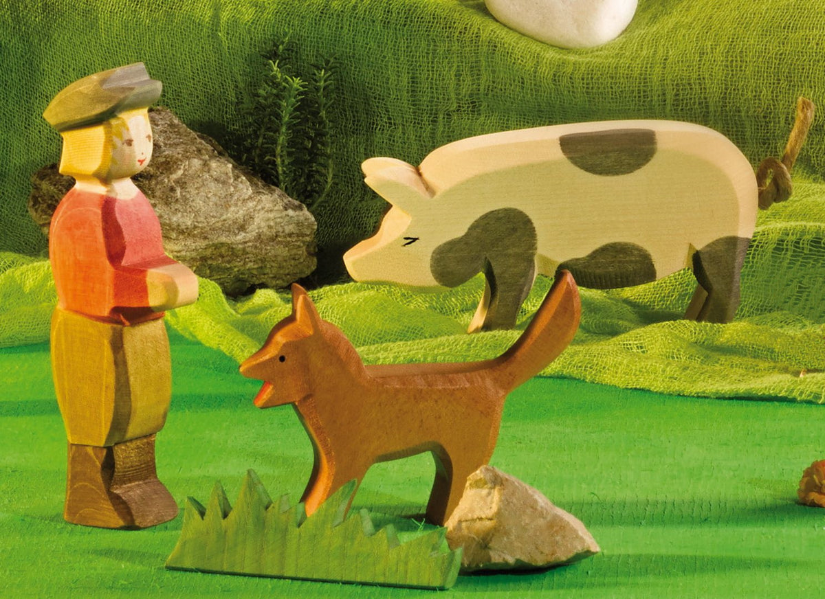 Schwein gefleckt Kopf hoch